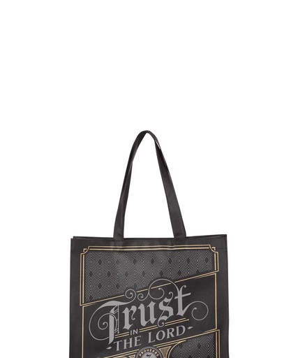 [TOT199] Tote Black Trust In The Lord Charcoal Prov 3:5