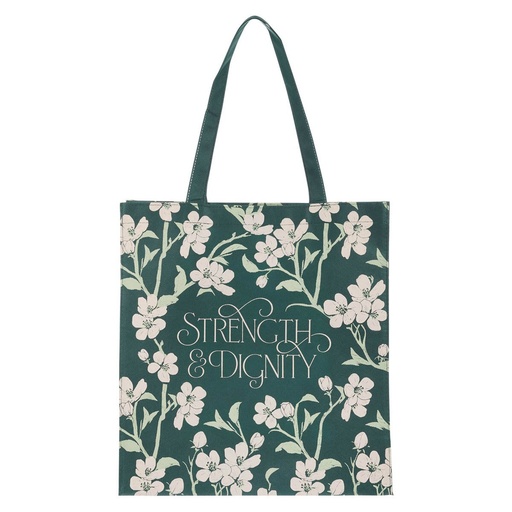 [TOT217] Tote Strength & Dignity Green Polypropylene