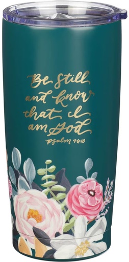 [SMUG297] Tumbler Be Still Teal Floral Stainless Steel 
