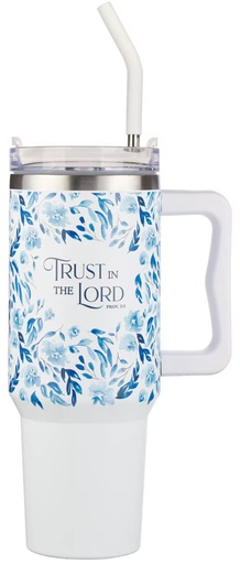 [SMUG301] Tumbler Trust Blue Floral SS with Straw (01/25)