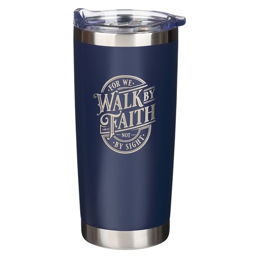 [SMUG288] Tumbler Walk By Faith Navy Stainless Steel