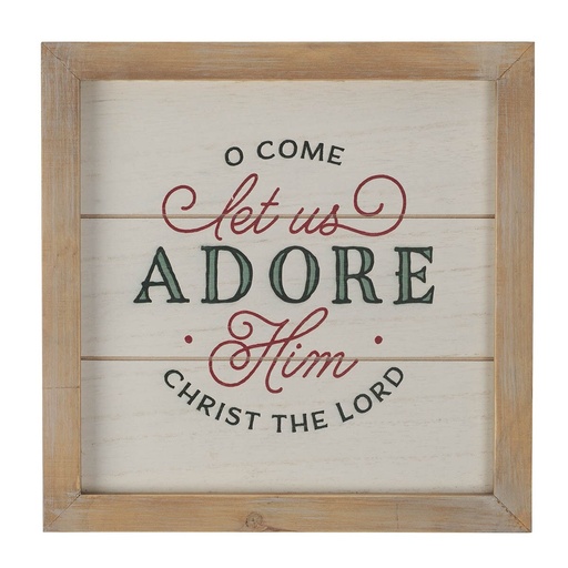 [PLA071] Wall Art Let Us Adore Him Framed Wooden