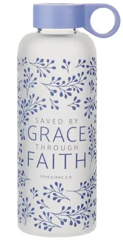 [WBT245] Water Bottle Saved By Grace Violet Glass 