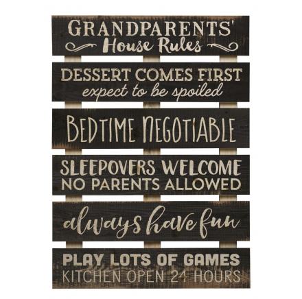 [PNL0536] Pallet Decor: Grandparents House Rules