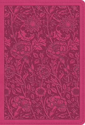 [9798874902933] ESV Large Print Compact Bible, Red Letter TruTone, Berry, Floral Design