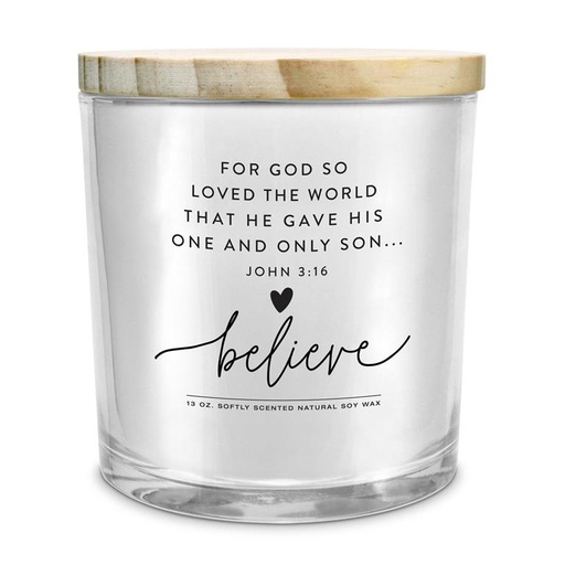 [35049L] Candle Believe John 3:16 