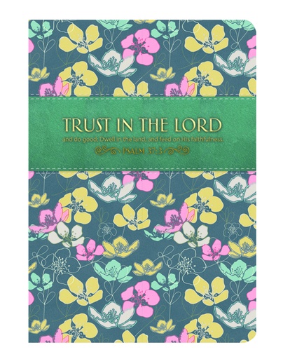 [SEJL56127-WM] Journal Trust In The Lord Floral Two Tone Luxleather (08/25)