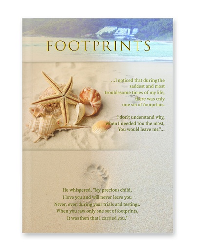 [SEJH56267-WM] Journal Footprints In The Sand Turquoise Hardcover 