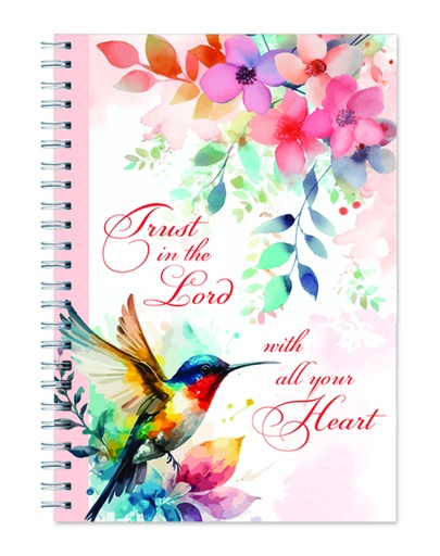 [SEWH5696-WM] Journal Trust In The Lord Pink Sparrow Wire-O-Hard Cover (08/25)