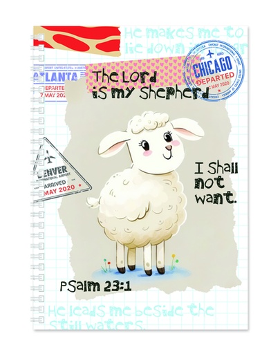 [SENB56243-WM] Journal Lord Is My Shepherd Wirebound 