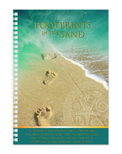[SENB56247-WM] Journal Footprints In The Sand Wirebound 