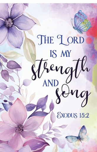 [SEMP59246-WM] Memo Pad The Lord Is My Strength Purple Floral 