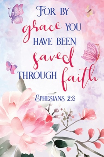 [SEMP59249-WM] Memo Pad For By Grace You Have Been Saved Floral (08/25)