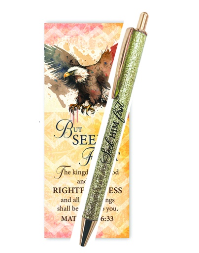 [GEBP5790-WM] Gel Pen Seek Him First Glitter Gold With Bookmark (08/25)