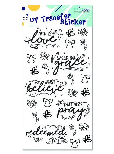 [SEUS5605-WC] UV Stickers Typography Black and White (08/25)