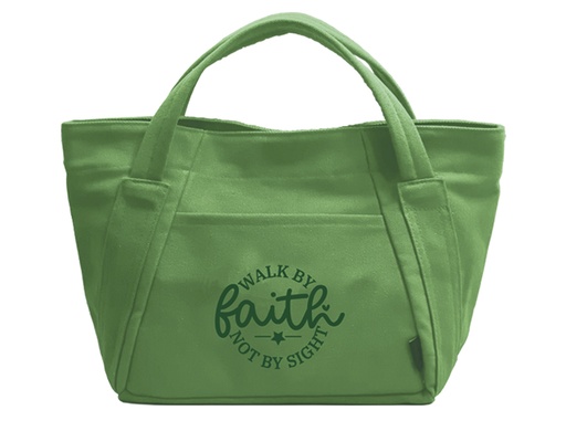 [GECB5239-WM] Canvas Bag Walk By Faith Not By Sight Army Green (08/25)