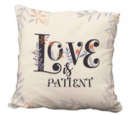 [HEPC5118-SM] Cushion Case Love Is Patient White (08/25)