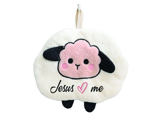 [GEHT5313-WM] Hand Towel Jesus Loves Me Sheep 