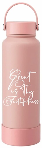 [GEWB5501-WM] Tumbler Bottle Great Is Thy Faithfulness Pink 