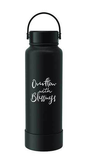 [GEWB5504-WM] Tumbler Bottle Overflow With Blessings Black
