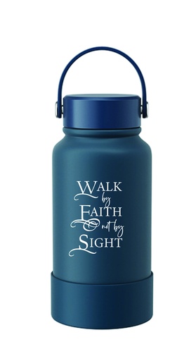 [GEWB5507-WM] Tumbler Bottle Short Walk By Faith Navy Blue (08/25)