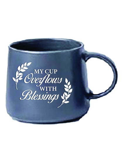 [GEMG5981-WM] Mug My Cup Overflows Dark Grey Stoneware 