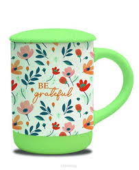 [GEMG5987-WM] Cover Mug Be Grateful Green Floral