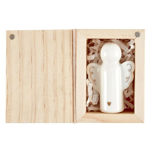 [P5780F] Angel Figurine Peace On Earth In Wood Box (05/25)