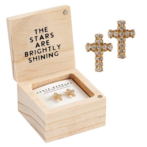 [P7043F] Earrings O Holy Night Cross Treasure Box (05/25)