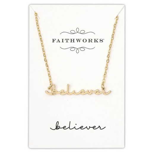 [R1925BELIEVER] Necklace Believer Gold Plated 