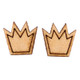 [R1928CROWN] Stud Earrings Crown Wood (05/25)
