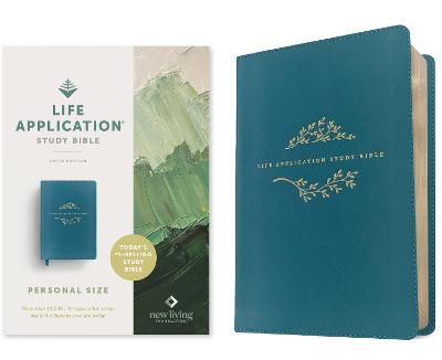 [9781496484741] NLT Life Application Study Bible 3rd Ed Personal Size LeatherLike Teal Blue Red Letter 