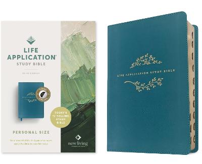 [9781496484758] NLT Life Application Study Bible, 3rd Edition, Personal Size LeatherLike, Teal Blue, Indexed, Red Letter