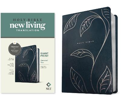 [9798400503016] NLT Personal Size Giant Print Bible, Filament Enabled LeatherLike, Navy Vines, Red Letter Large Print (10/25)