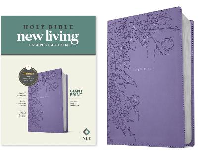 [9798400509780] NLT Giant Print Bible, Filament Enabled LeatherLike Lavender Floral Red Letter 