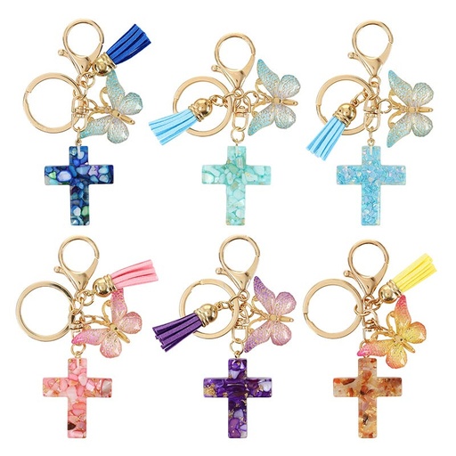 [T3275] Cross Key Chain Filled 24 Piece Display Tub (03/26)