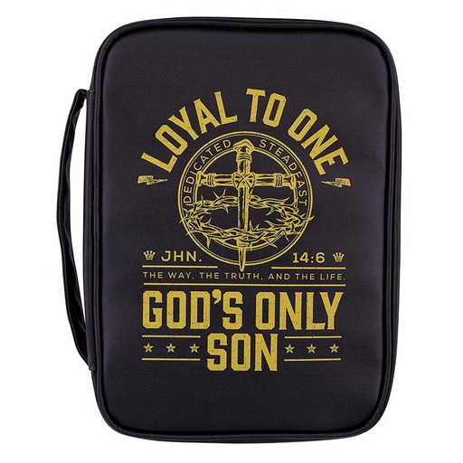 [R7737] Bible Case Loyal To One Black Vegan Leather 